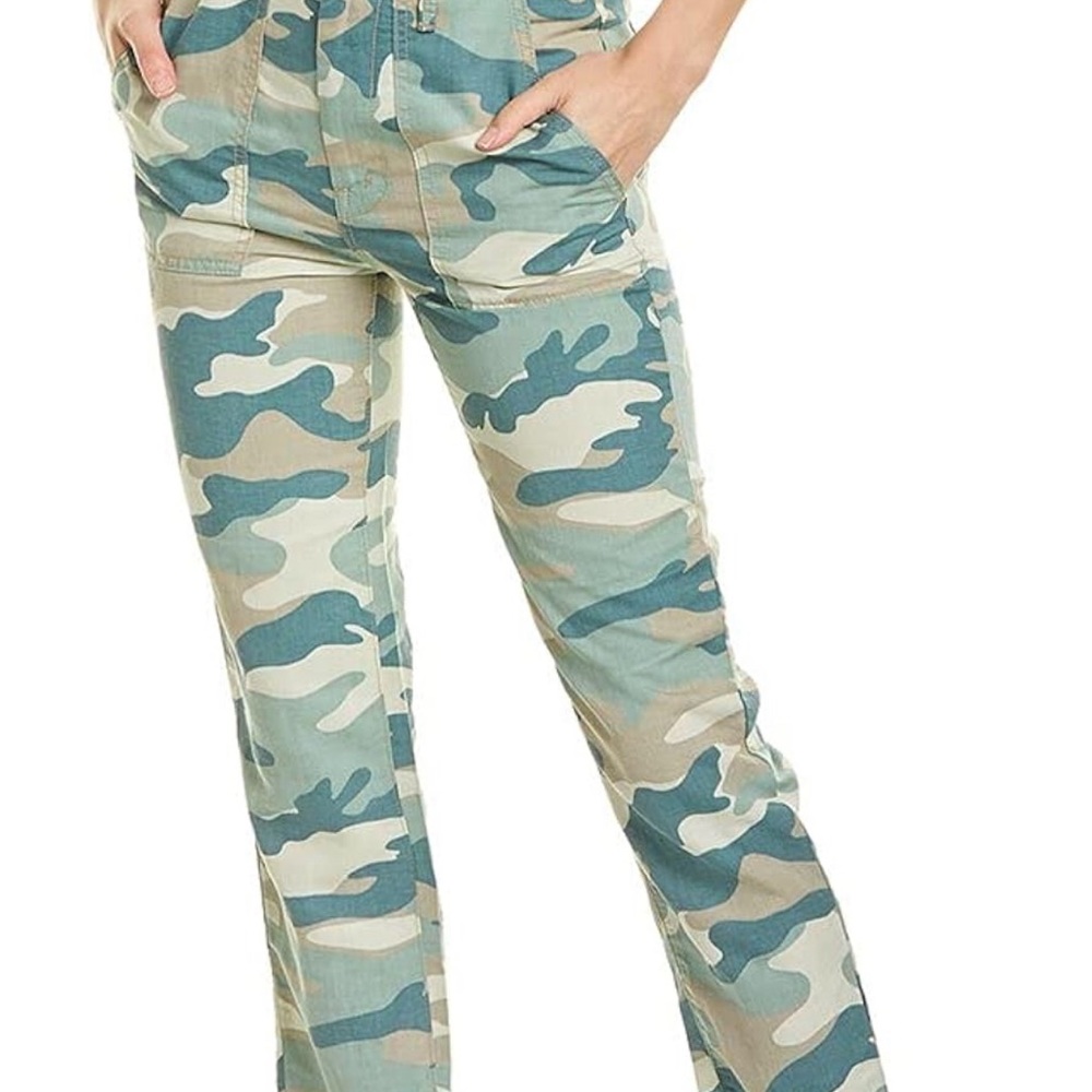 Mother The Shaker Cotton Linen Camo Print Cropped Pants Size 24